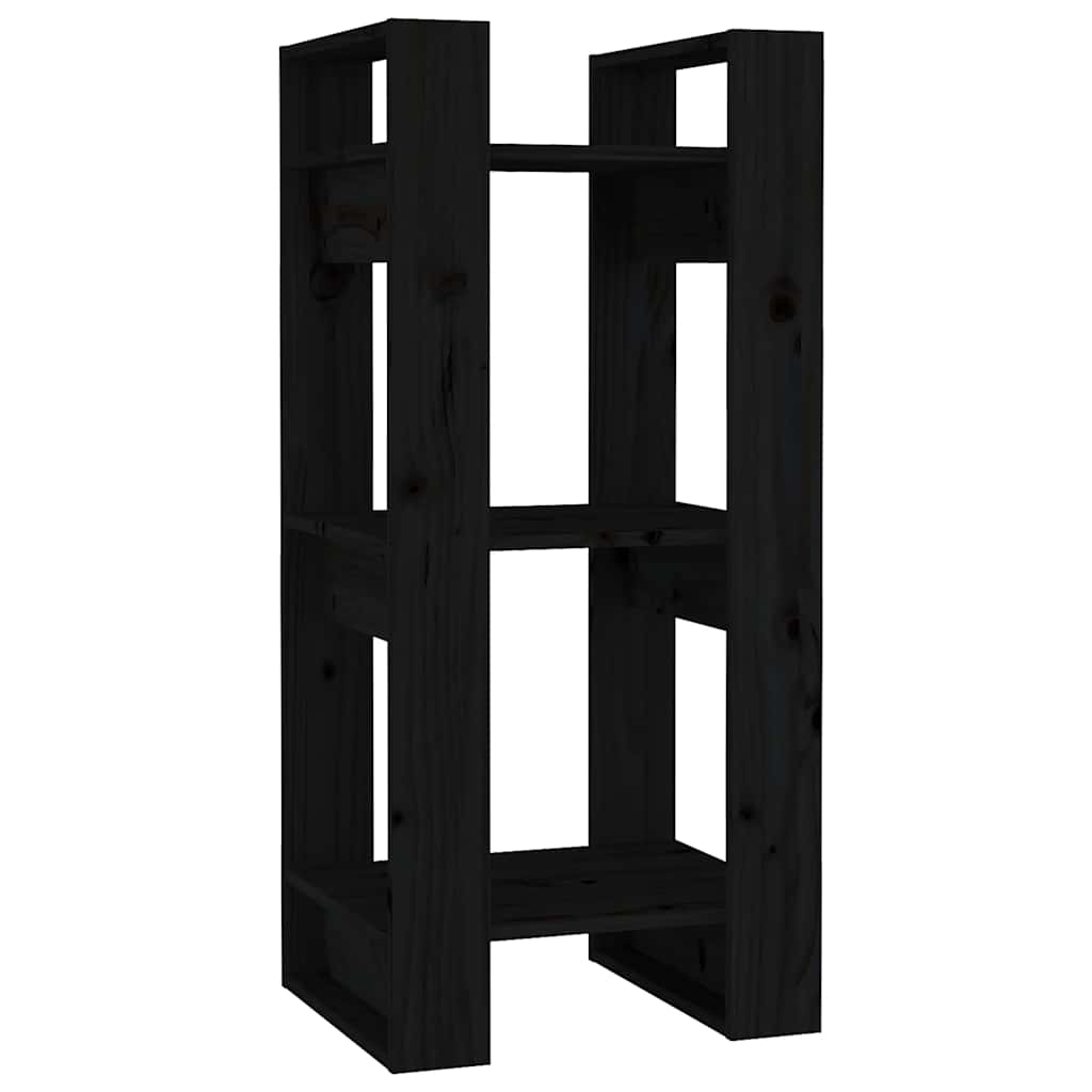 Book Cabinet | Black | Solid pine wood | Compact | Book Cabinet