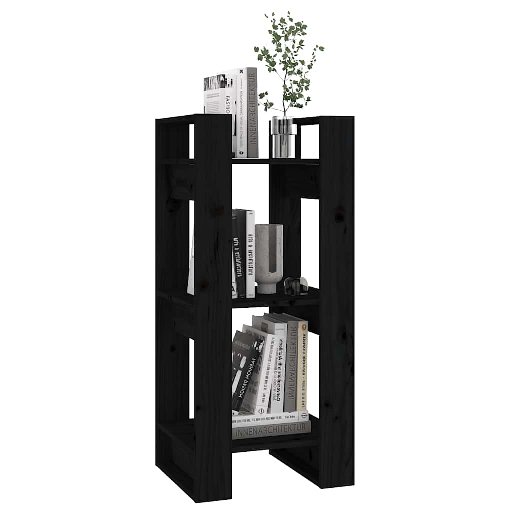 Book Cabinet | Black | Solid pine wood | Compact | Book Cabinet