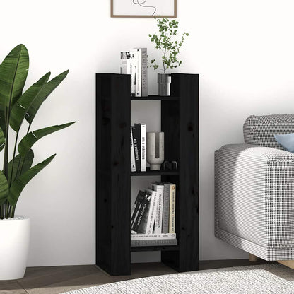 Book Cabinet | Black | Solid pine wood | Compact | Book Cabinet