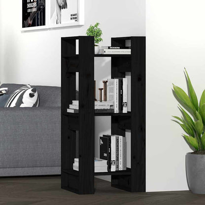 Book Cabinet | Black | Solid pine wood | Compact | Book Cabinet