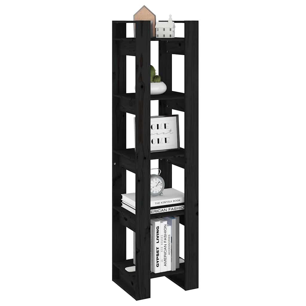 Book Cabinet | Black | Solid Pine Wood | Medium | Book Cabinet