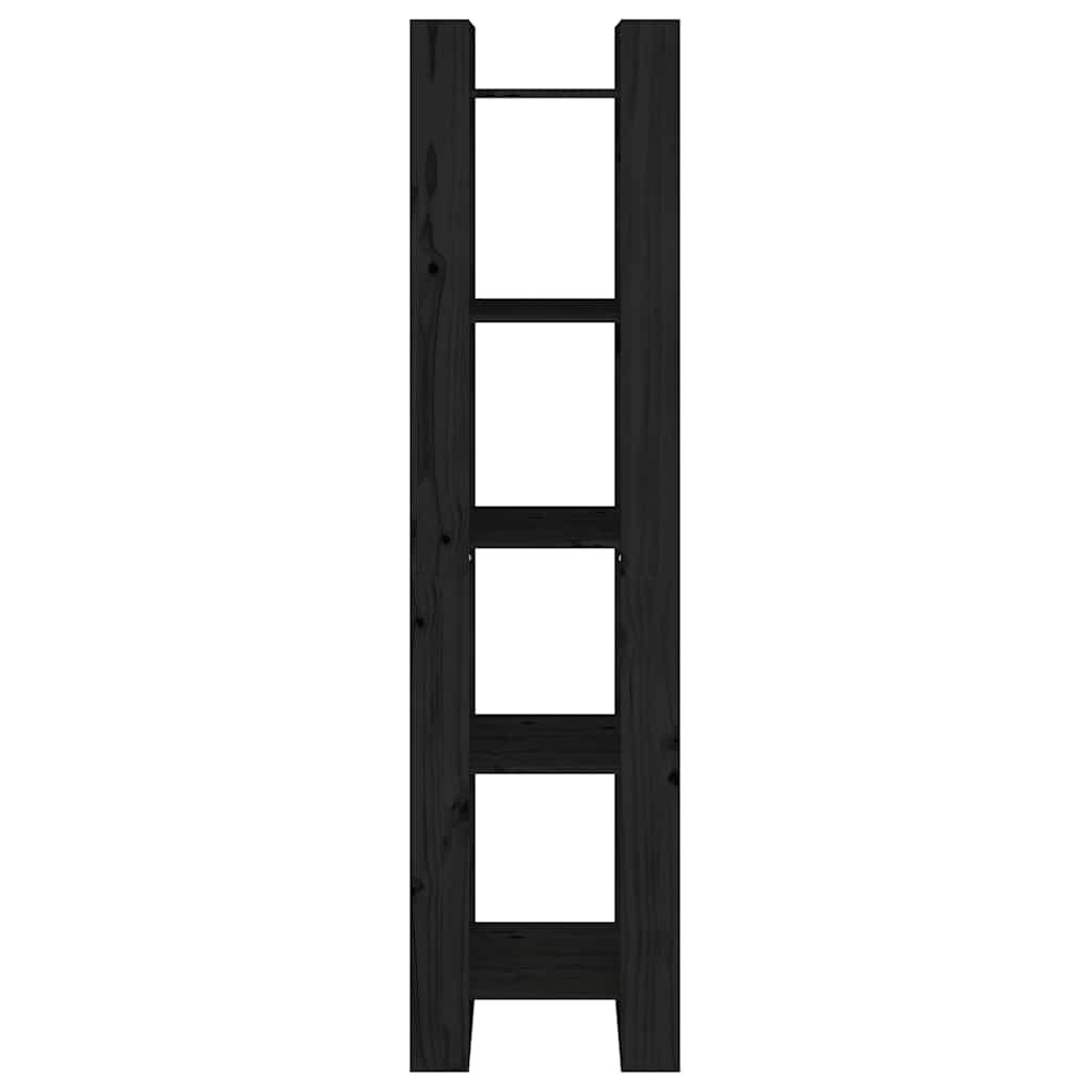 Book Cabinet | Black | Solid Pine Wood | Medium | Book Cabinet