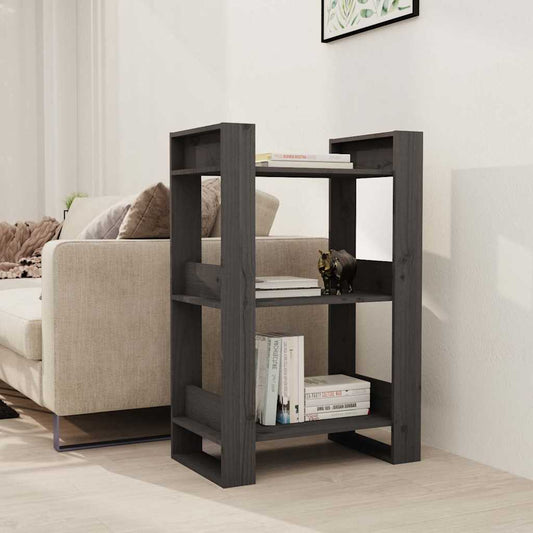 Book Cabinet | Grey | Solid pine wood | Medium | Book Cabinet