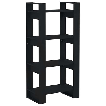 Book Cabinet | Black | Solid pine wood | Medium | Black Book Cabinet