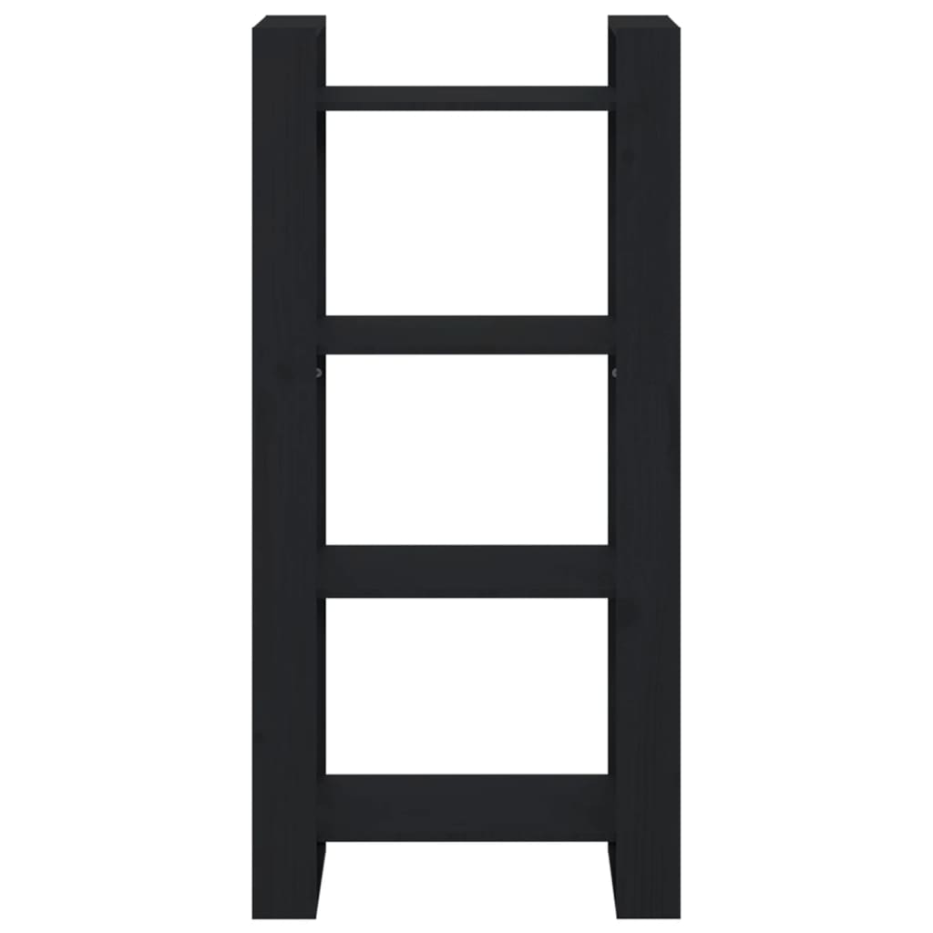 Book Cabinet | Black | Solid pine wood | Medium | Black Book Cabinet