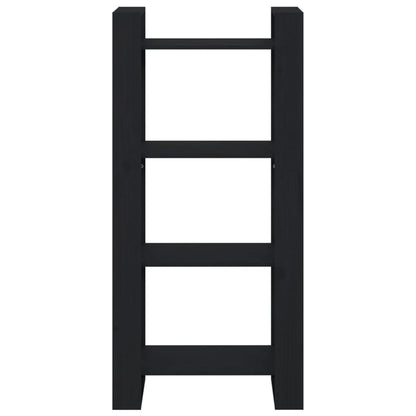 Book Cabinet | Black | Solid pine wood | Medium | Black Book Cabinet