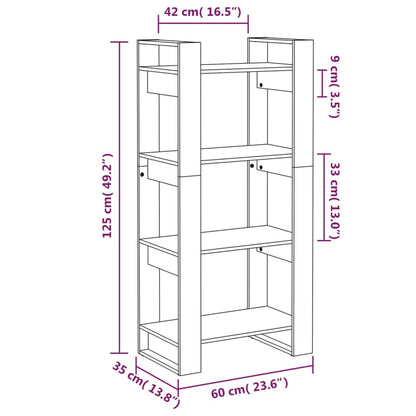 Book Cabinet | Black | Solid pine wood | Medium | Black Book Cabinet