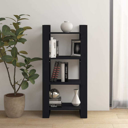 Book Cabinet | Black | Solid pine wood | Medium | Black Book Cabinet