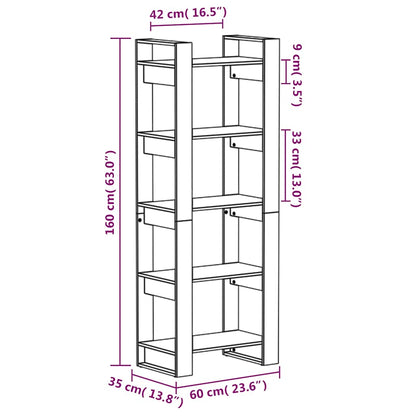 Book Cabinet | Black | Solid pine wood | Medium | Book Cabinet