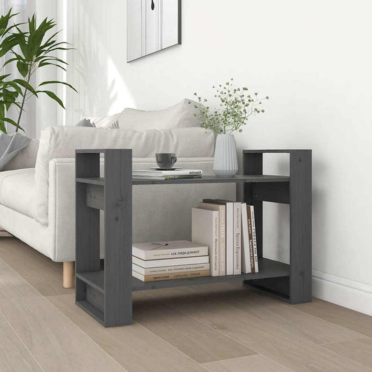 Book Cabinet | Grey | Solid Pine Wood | Medium | Book Cabinet