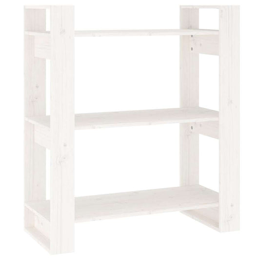 Book Cabinet/Room Divider White 80x35x91 cm Solid Wood Pine