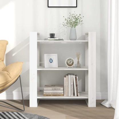 Book Cabinet/Room Divider White 80x35x91 cm Solid Wood Pine