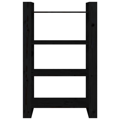 Book Cabinet | Black | Solid pine wood | 80 x 35 x 125 cm | Book Cabinet