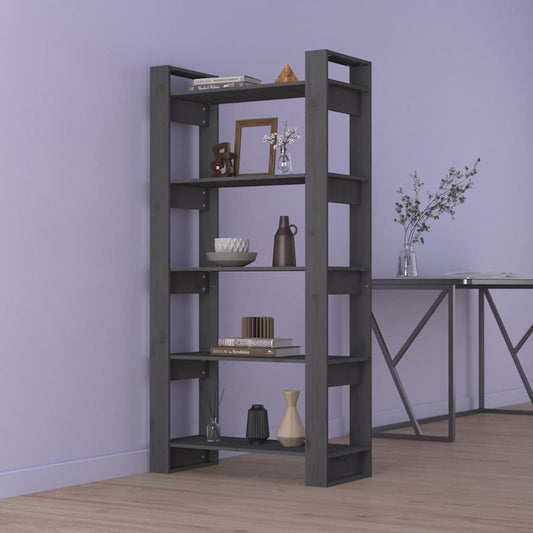Book Cabinet | Grey | Solid pine wood | Medium | Book Cabinet