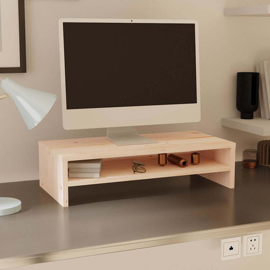 Monitor Stand | Natural Wood | Solid Pine Wood