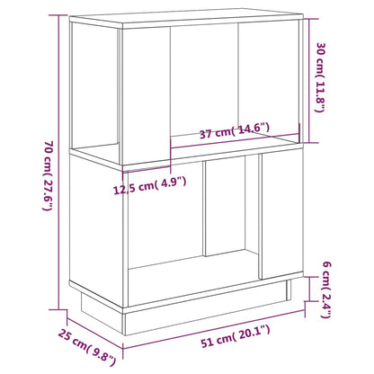 Book Cabinet/Room Divider White 51x25x70 cm Solid Wood Pine