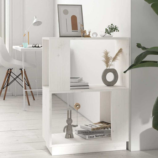 Book Cabinet | White | Solid Pine Wood | Medium | Book Cabinet