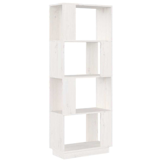 Book Cabinet | White | Solid pine wood | 51x25x132 cm | Book Cabinet