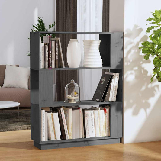 Book Cabinet | Grey | Solid pine wood | Medium | Book Cabinet