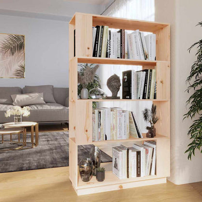 Book Cabinet | Natural wood | Solid pine wood | 80 x 25 x 132 cm