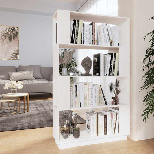 Book Cabinet | White | Solid Pine Wood | Medium | Book Cabinet