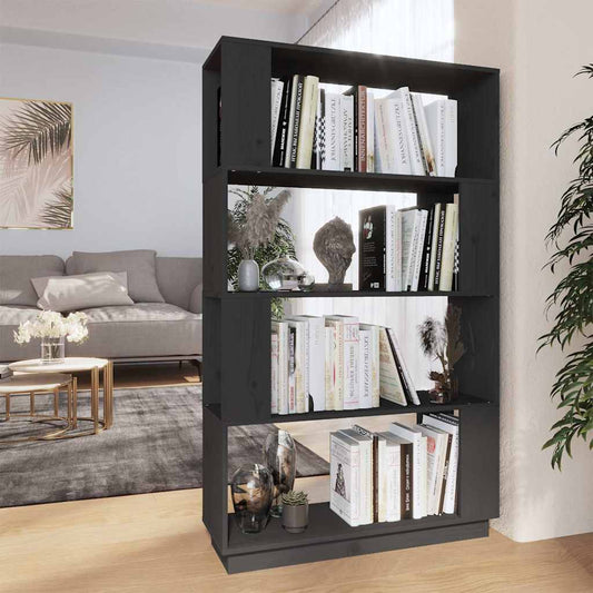 Book Cabinet | Grey | Solid Pine Wood | Medium | Book Cabinet
