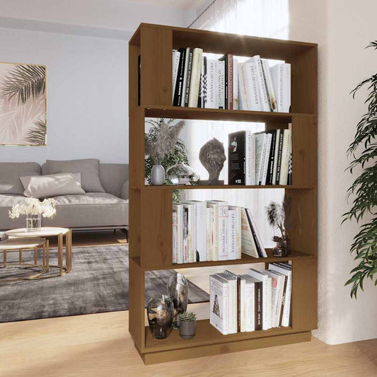 Book Cabinet | Honey brown | Solid pine wood | 132 cm tall, 80 cm wide