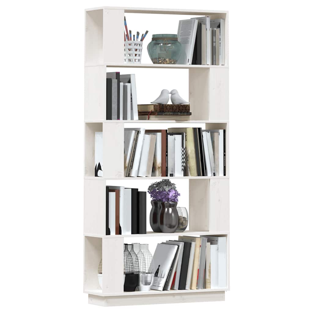 Book Cabinet/Room Divider White 80x25x163.5 cm Solid Wood Pine