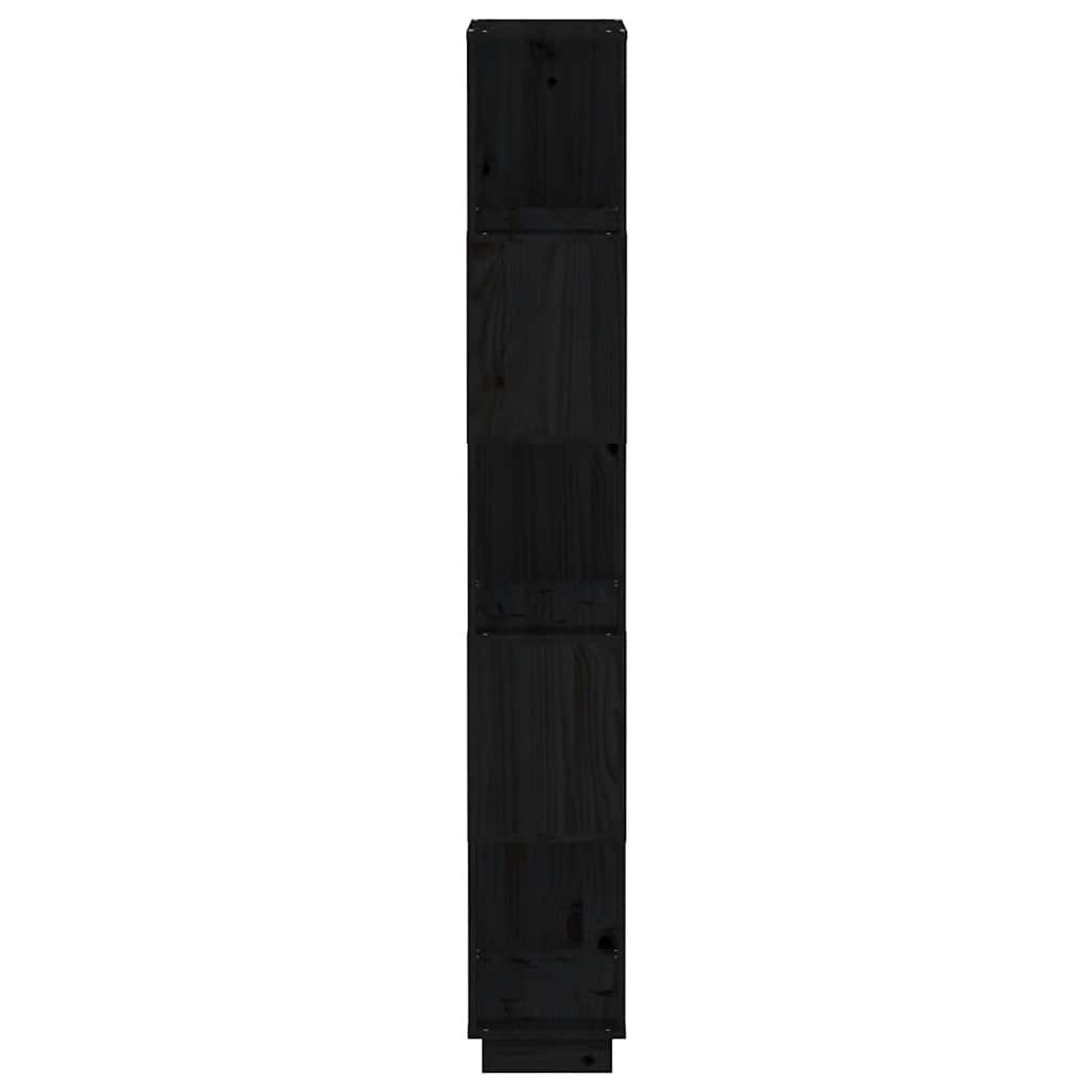 Book Cabinet/Room Divider Black 80x25x163.5 cm Solid Wood Pine