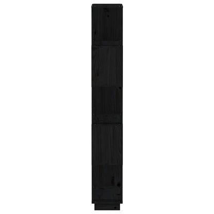 Book Cabinet/Room Divider Black 80x25x163.5 cm Solid Wood Pine