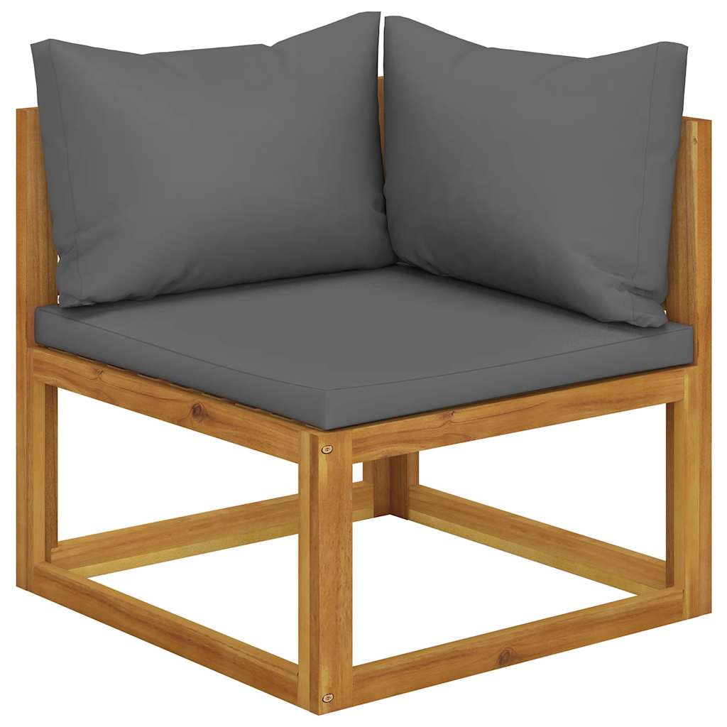 Garden Bench | Dark Grey | Solid acacia wood, 100% polyester fabric