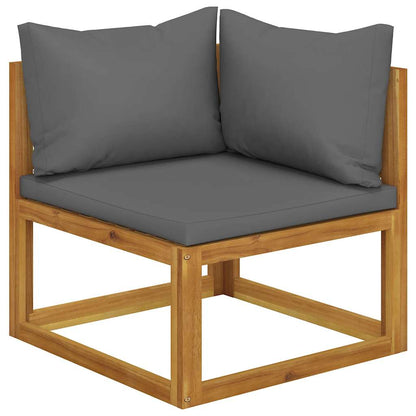 Garden Bench | Dark Grey | Solid acacia wood, 100% polyester fabric
