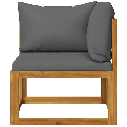 Garden Bench | Dark Grey | Solid acacia wood, 100% polyester fabric