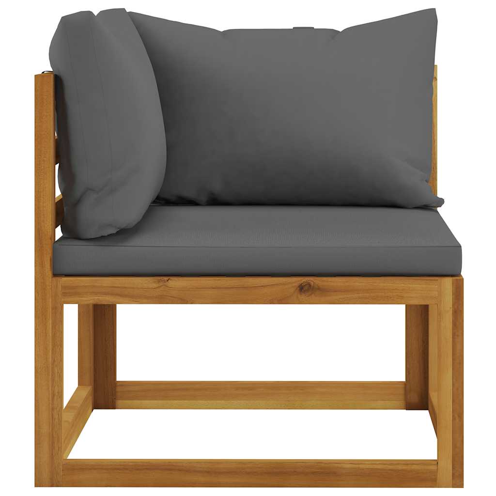 Garden Bench | Dark Grey | Solid acacia wood, 100% polyester fabric