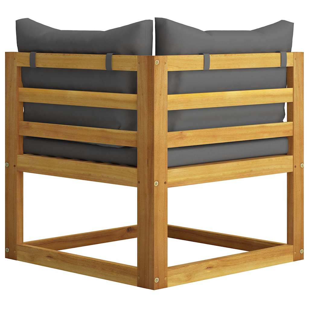 Garden Bench | Dark Grey | Solid acacia wood, 100% polyester fabric