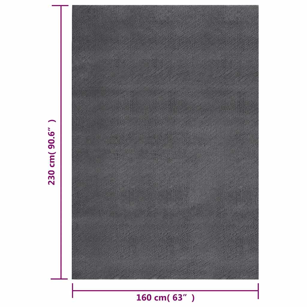 Washable Rug Soft Shaggy 160x230 cm Anti Slip Anthracite