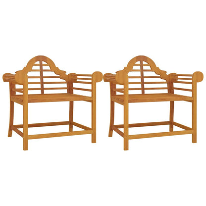 Garden Chair | Set of 2 | Natural Teak | Solid Teak Wood | Medium