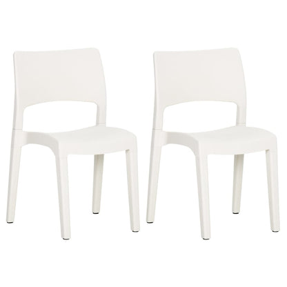 Garden Chair | Set of 2 | White | Polypropylene | Standard | Stackable