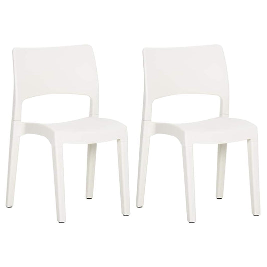 Garden Chairs 2 pcs White Polypropylene