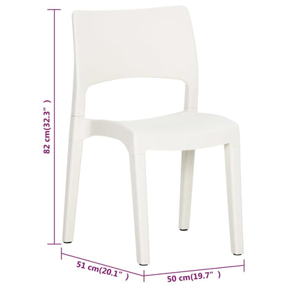 Garden Chair | Set of 2 | White | Polypropylene | Standard | Stackable