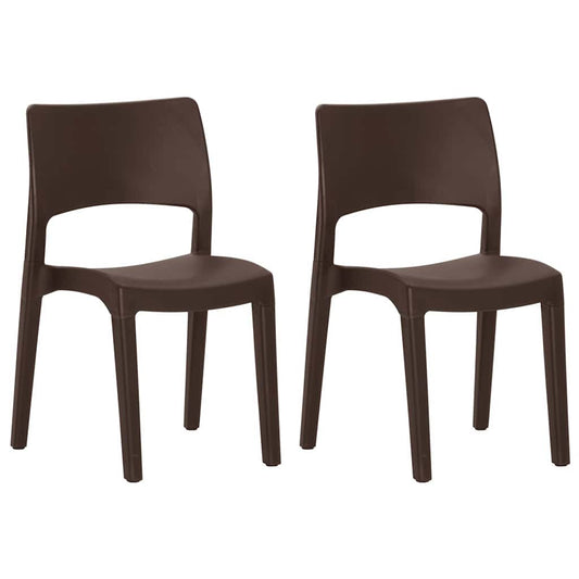 Garden Chairs 2 pcs Mocha Polypropylene