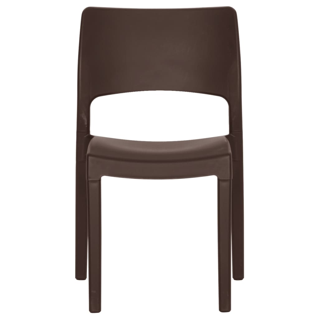 Garden Chair | Set of 2 | Mocha | Polypropylene | Standard | Stackable