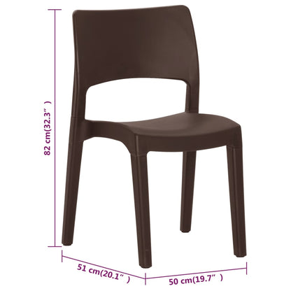 Garden Chair | Set of 2 | Mocha | Polypropylene | Standard | Stackable