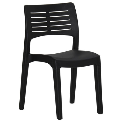 Garden Chair | Set of 2 | Anthracite | Polypropylene | Medium | Stackable
