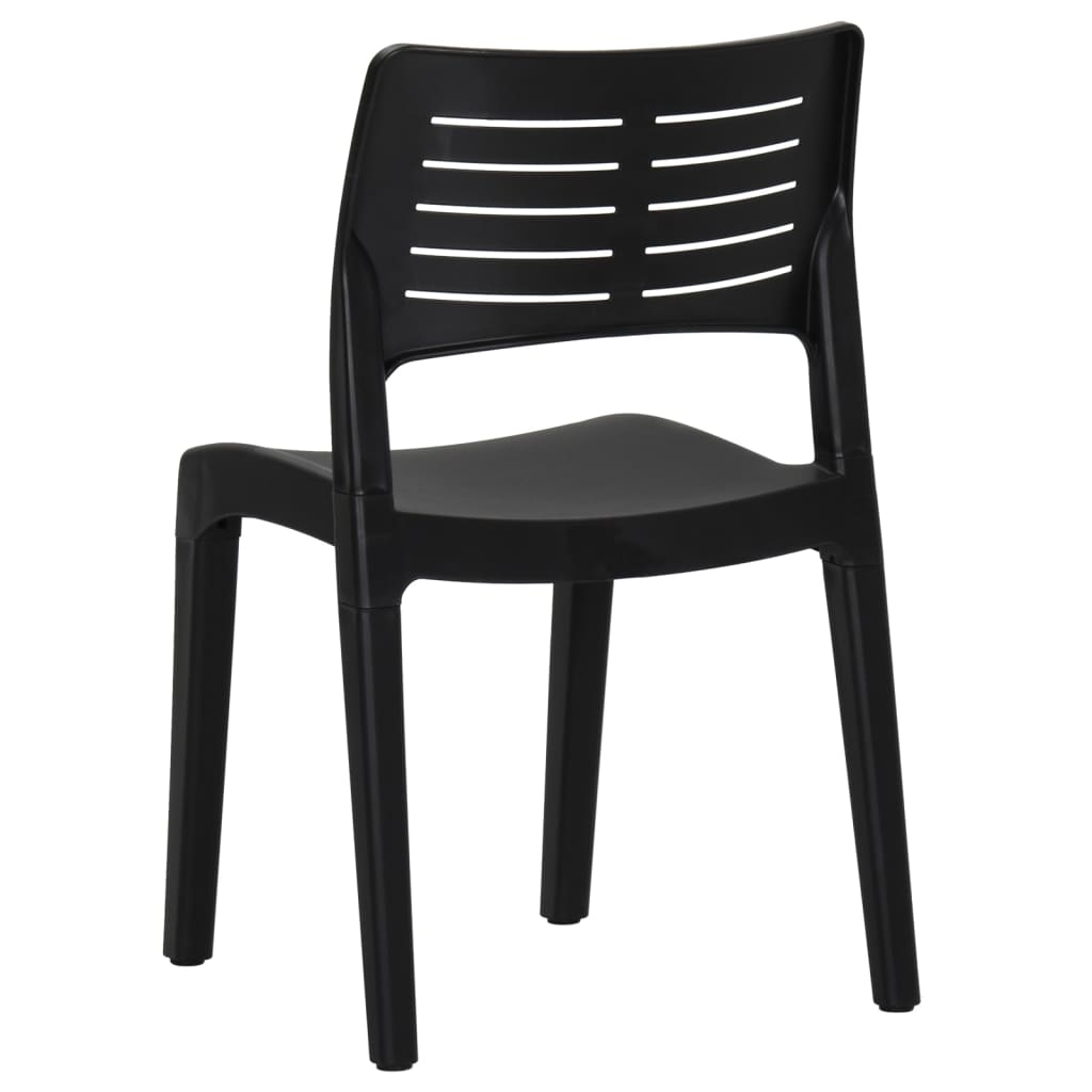 Garden Chair | Set of 2 | Anthracite | Polypropylene | Medium | Stackable