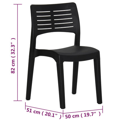 Garden Chair | Set of 2 | Anthracite | Polypropylene | Medium | Stackable