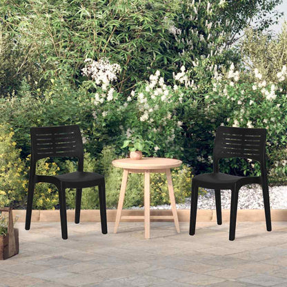 Garden Chair | Set of 2 | Anthracite | Polypropylene | Medium | Stackable