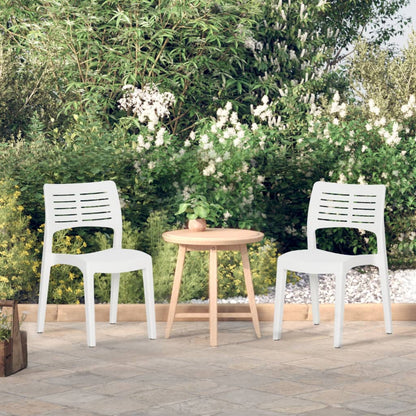 Garden Chair | Set of 2 | White | Polypropylene | Standard | Stackable