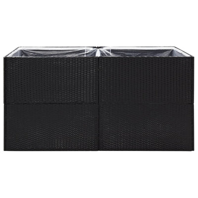 Garden Planter Black 157x80x80 cm Poly Rattan