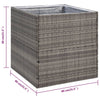 Garden Planter Grey 80x80x80 cm Poly Rattan